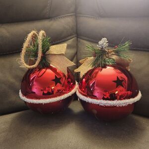 Jumbo Red Christmas Bells  Set Of 2 By Ashland